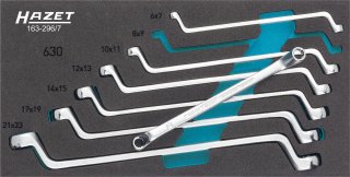 HAZET Doppel-Ringschlüssel Satz 163-296/7 ∙ Außen Doppelsechskant-Tractionsprofil ∙ 7-teilig ∙ 6 x 7 ∙ 8 x 9 ∙ 10 x 11 ∙ 12 x 13 Bild 3