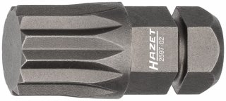 HAZET Bit 2597-02 ∙ 5/16 Zoll (8 mm) Sechskant massiv ∙ Innen Vielzahn Profil XZN ∙ SW M10 Bild 1