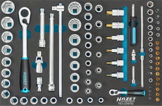 HAZET Steckschlüssel Satz 163-258/92 ∙ 92-teilig ∙ 3 – 32 ∙ E4 – E20 ∙ PH1 – PH2 ∙ T6 – T60 Bild 2