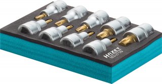 HAZET Schraubendreher-Steckschlüsseleinsatz Satz ∙ TORX® 163-271/9 ∙ 1/2 Zoll (12,5 mm) Vierkant hohl ∙ Innen TORX® Profil ∙ 9-t Bild 2