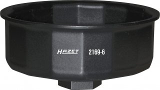 HAZET Ölfilterschlüssel 2169-6 ∙ 1/2 Zoll (12,5 mm) Vierkant hohl ∙ Außen 16-kant Profil ∙ SW 86 mm Bild 1