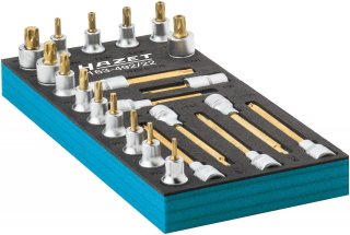 HAZET Schraubendreher-Steckschlüsseleinsatz Satz ∙ TORX® 163-492/22 ∙ 1/2 Zoll (12,5 mm) Vierkant hohl ∙ Innen TORX® Profil | Tam Bild 1