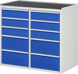 Schubladenschrank LL7.4.4 | B1145xT650xH1035mm | MT-Top-25mm | 10xSchublade-VA Bild 1