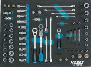 HAZET Steckschlüssel Satz 163-139/90 ∙ 1/2 Zoll (12,5 mm) Vierkant hohl | 3/8 Zoll (10 mm) Vierkant hohl | 1/4 Zoll (6,3 mm) Vierk Bild 4