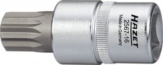 HAZET Öldienst Schraubendreher-Steckschlüsseleinsatz 2567-16 ∙ 1/2 Zoll (12,5 mm) Vierkant hohl ∙ Innen Vielzahn Profil XZN mit  Bild 3