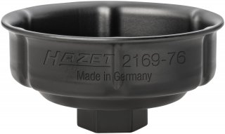 HAZET Ölfilterschlüssel 2169-76 ∙ 1/2 Zoll (12,5 mm) Vierkant hohl ∙ Rillenprofil ∙ SW 76 mm Bild 2