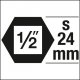 HAZET Schlag- | Maschinenschrauber Schraubendreher-Steckschlüsseleinsatz 985S-22 ∙ 1/2 Zoll (12,5 mm) Vierkant hohl ∙ Innen Sechs