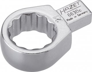 HAZET Einsteck-Ringschlüssel 6630C-21 ∙ 9 x 12 mm Einsteck-Vierkant massiv ∙ Außen Doppelsechskant-Tractionsprofil ∙ SW 21 mm