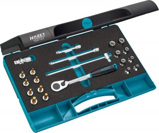 HAZET Werkzeug Satz 1557/21 ∙ 3/8 Zoll (10 mm) Vierkant hohl ∙ Außen TORX® Profil | Innen TORX® Profil ∙ 21-teilig ∙ E5 – E14 ∙ T