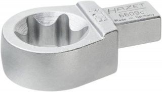 HAZET Einsteck Ringschlüssel 6609C-E24 ∙ 9 x 12 mm Einsteck-Vierkant massiv ∙ Außen TORX® Profil ∙ SW E24