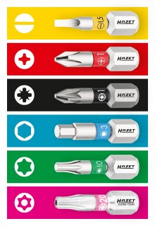 HAZET Werkzeug Ledertasche ∙ mit Sortiment 1520/64 ∙ 1/4 Zoll (6,3 mm) Sechskant massiv | 1/4 Zoll (6,3 mm) Vierkant hohl ∙ Außen