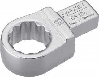 HAZET Einsteck-Ringschlüssel 6630C-16 ∙ 9 x 12 mm Einsteck-Vierkant massiv ∙ Außen Doppelsechskant-Tractionsprofil ∙ SW 16 mm