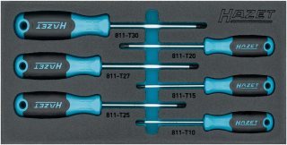 HAZET Schraubendreher Satz ∙ TORX® 163-266/6N ∙ Innen TORX® Profil ∙ 6-teilig ∙ T10 ∙ T15 ∙ T20 ∙ T25 ∙ T27 ∙ T30