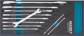HAZET Doppel-Maulschlüssel Satz 163-377/11 ∙ Außen Sechskant Profil ∙ 11-teilig ∙ 6 x 7 – 30 x 32