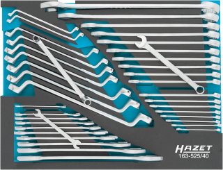 HAZET Schraubenschlüssel Satz 163-525/40 ∙ Außen Sechskant Profil | Außen Doppelsechskant-Tractionsprofil ∙ 40-teilig ∙ 6 x 7 – 3